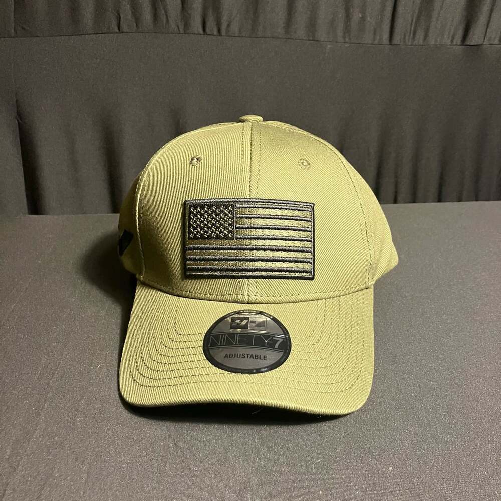 Heskins American Flag Tactical Baseball Cap Olive Green